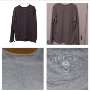 💙🌺Light Gray Crew Neck Shirt With Long Sleeves